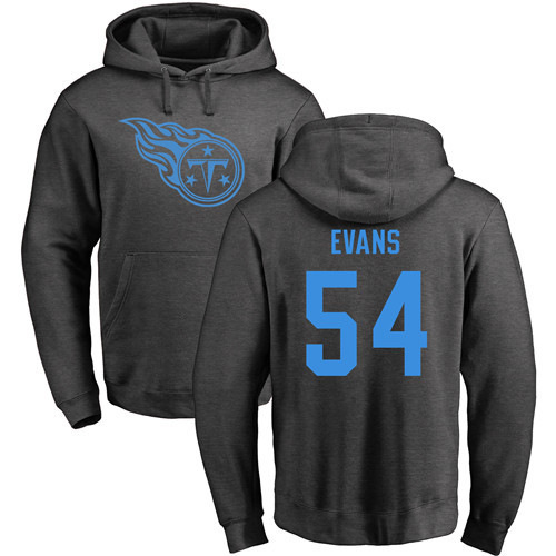 Tennessee Titans Men Ash Rashaan Evans One Color NFL Football #54 Pullover Hoodie Sweatshirts